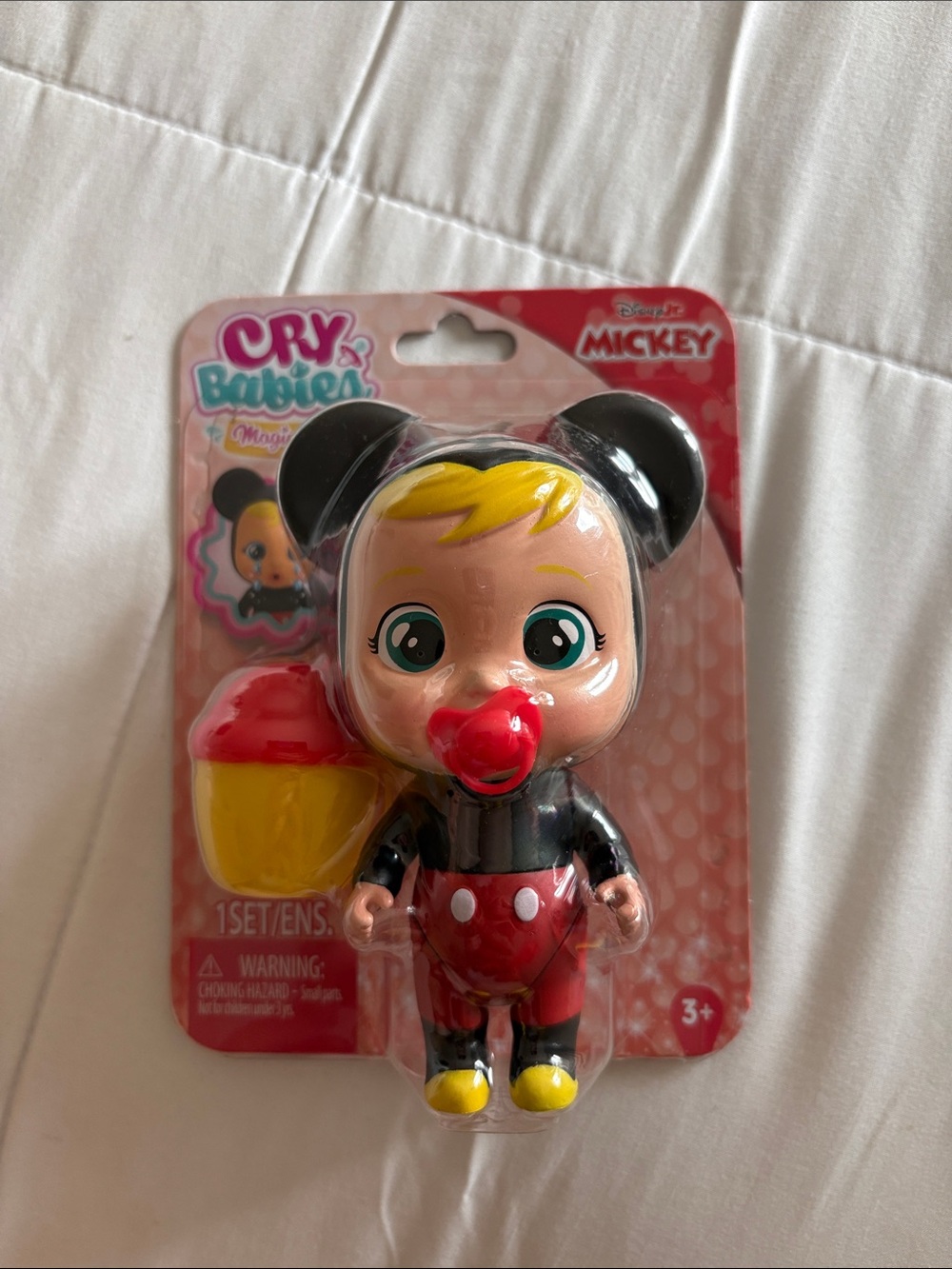 Disney Mickey-Inspired Red & Black Baby Doll with Pacifier cry babies series